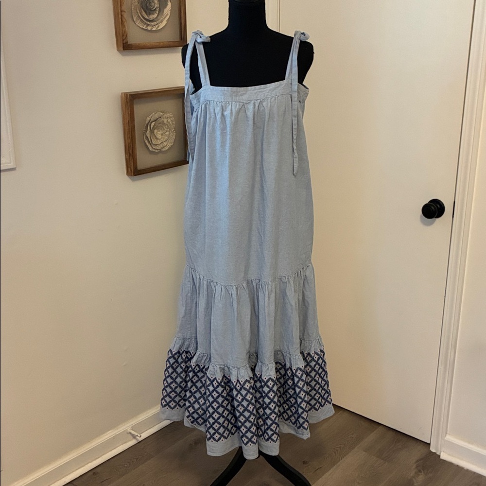 Rebecca Minkoff Lucy Embroidered-Hem Midi Dress - Large - Picture 4 of 9
